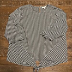 J Jill Striped Black and White Women's Top